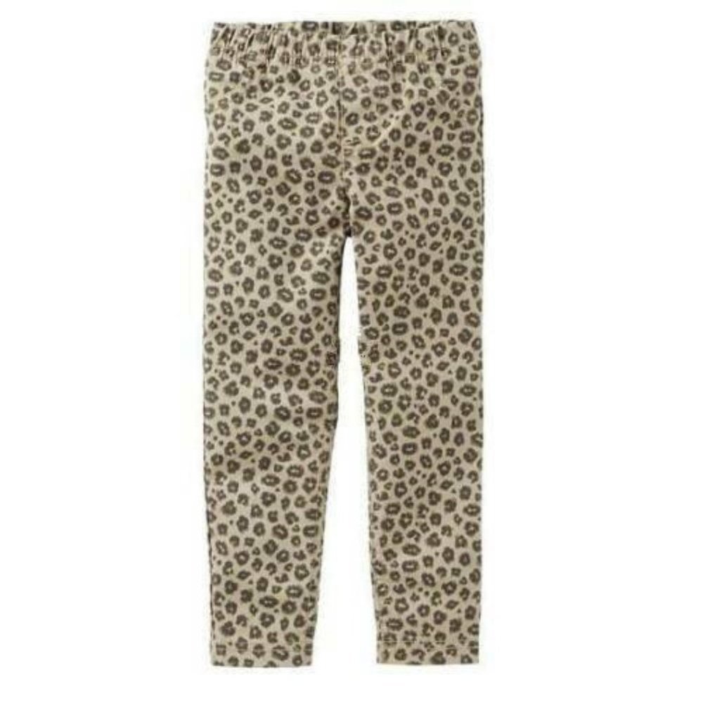 Carters Jeggings Leggings 4 Girls Cheetah Brown Tan Pants Stretch Twill